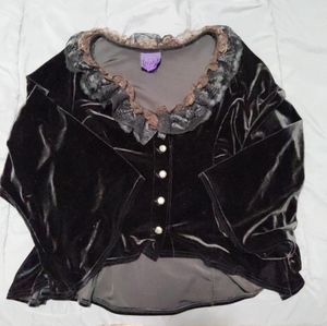 Vintage goth cykxtees velvet button up cardigan